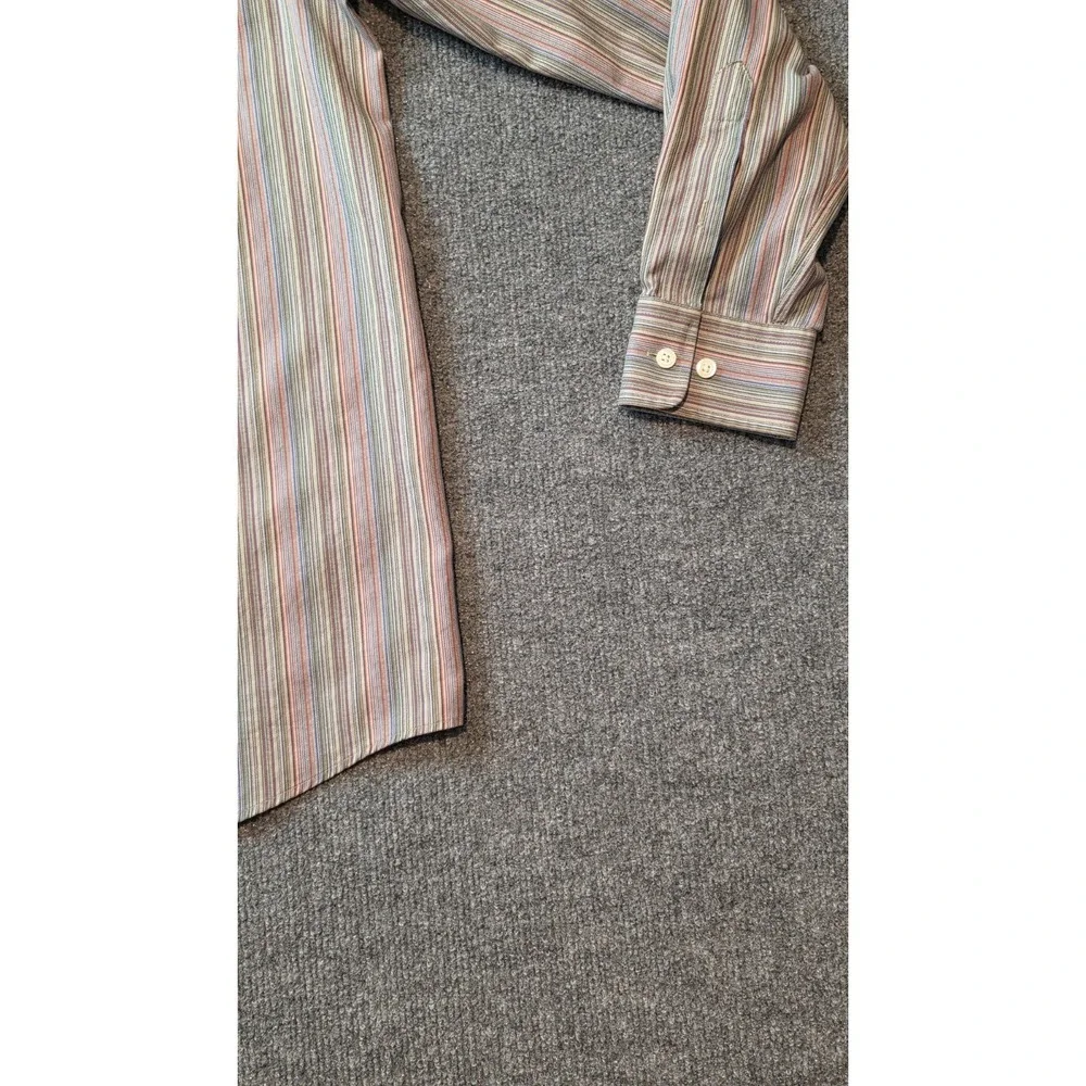 Eddie Bauer Mens LT Tall Striped Button‎ Up Shirt Cotton Long Sleeve
